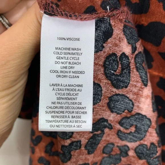 BEACH LUNCH LOUNGE Anais Midi Dress Rumba Red Leopard Animal Print Sz L - Picture 7 of 7